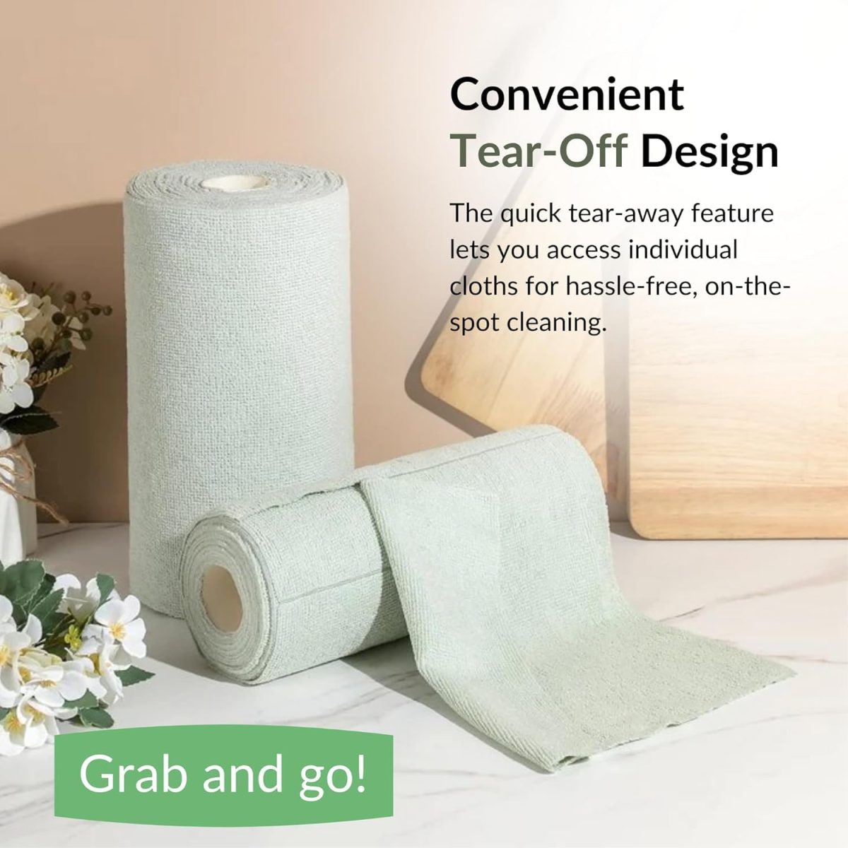 GERQSHO Microfiber Cleaning Cloth Roll 25x25CM – Reusable Tear-Away Towels Washable Super Absorbent Lint Free Cleaning Rags for Kitchen, Car, Garage and Home (Multicolor 1 Roll, 20 Pack) - Image 2