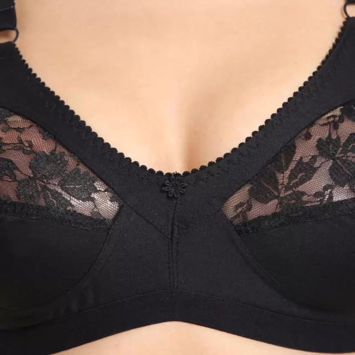 Khwaish Store Women Cotton Half Net Seamed Net Full Coverage Non Padded Everyday Bra Adjustable Straps Plus Size Bras. Size (32 Till 50) - Image 3