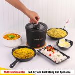 InstaCuppa Portable Multi Cook Electric Kettle with Non-Stick Inner Pot, Dry Boil Protection for Safety, Compact & Light Weight, Ideal for Boiling Milk, Tea, Coffee & Eggs, 1 Liter, 450 Watts, Black - Image 3