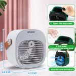 aporio Portable Air Conditioner-4000Mah Rechargeable Personal Air Cooler With 3 Speeds Duration 4-8 Hrs, Quiet Mini Air Conditioner Fan, Desk Cooling Fan For Home, Bedroom, Travel, And Office - Image 6