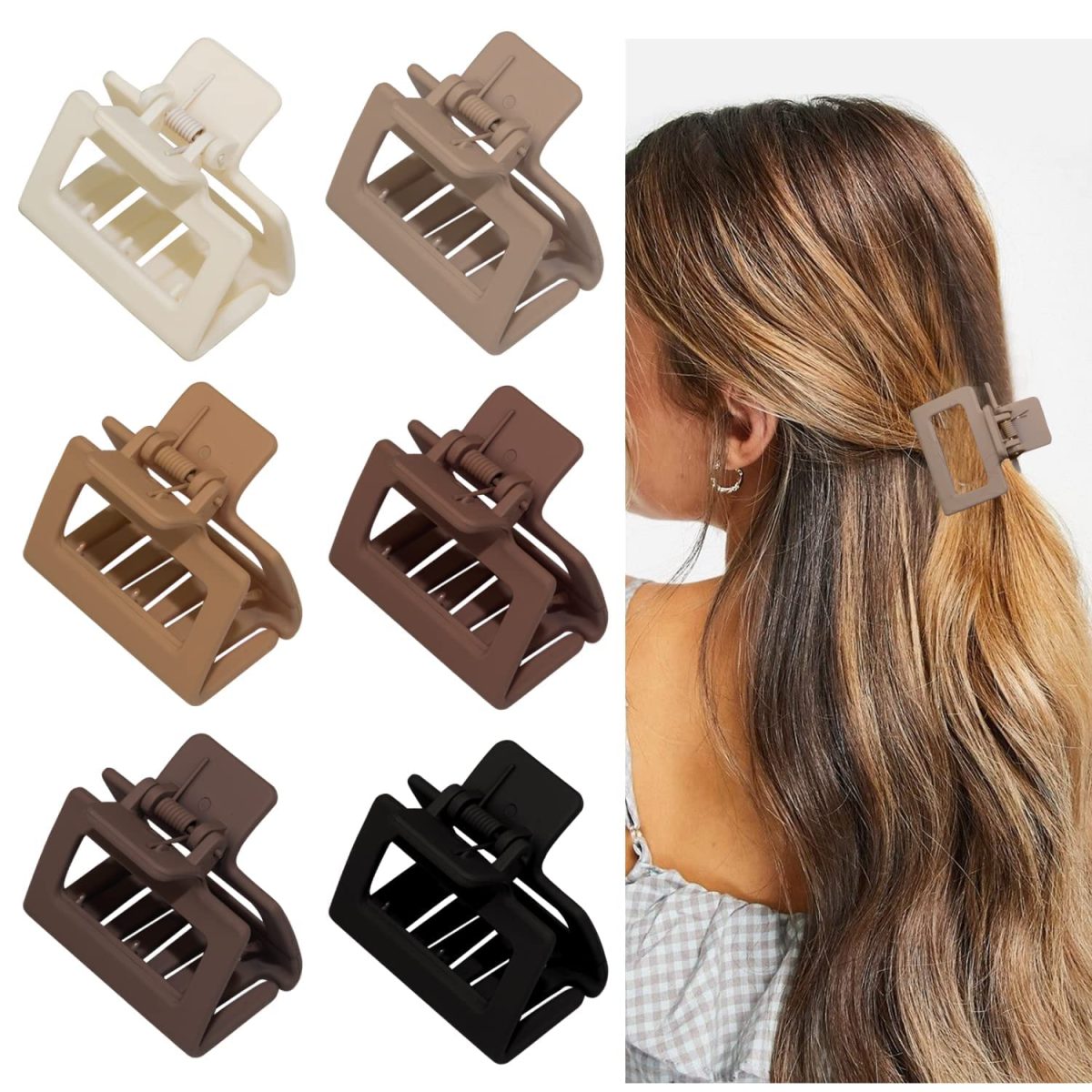 5pc Hair Claw Clips :-Korean Small Hair Claws Spuare Bowtie Shape Hair Clips For Women Girls Crab Hairpin Barrettes Fashion Ornaments Hair Accessories hair clutcher for women - Image 5