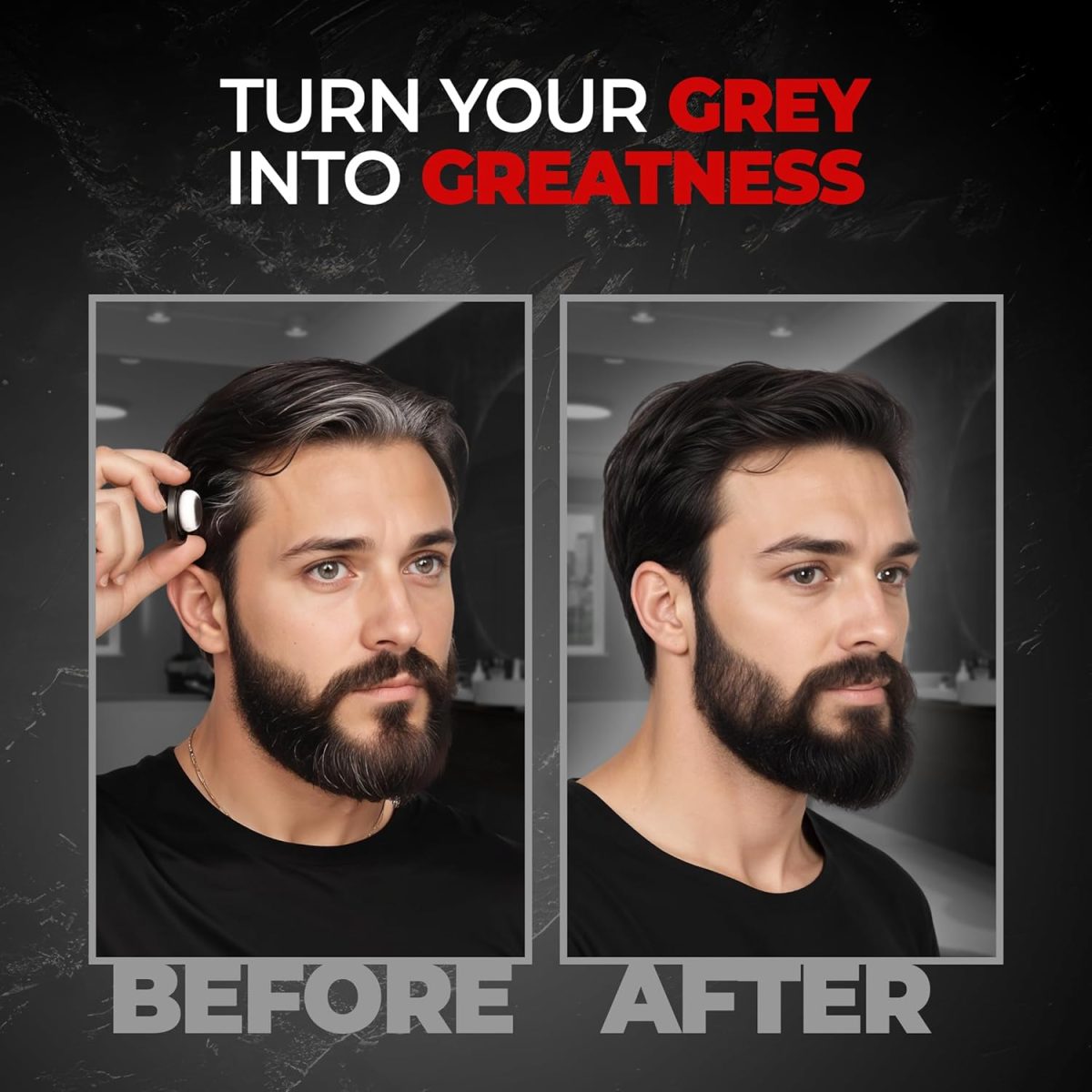 Beardo Blackout Hair Powder 4g - Black | Root Touch Up for Grey Hair | Instantly Covers Grey Roots, Beard Patches & Bald Spots | Thick Black Fiber Hairline Powder | Highly Pigmented, Long-Lasting & Matte Finish | Super-Fine Cover-up - Image 7