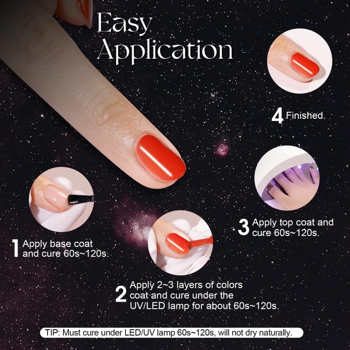 ROSALIND Silver Pearl Gel Nail Polish 6 Pcs Set Soak Off UV LED Gel Polish Art Manicure Kit, 7 ml Mini Bottle. - Image 5