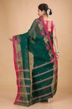Tant Story Women's Traditional Bengal Tant Handloom Pure Cotton Leaf Border Tangail Saree without Blouse Piece - Image 2