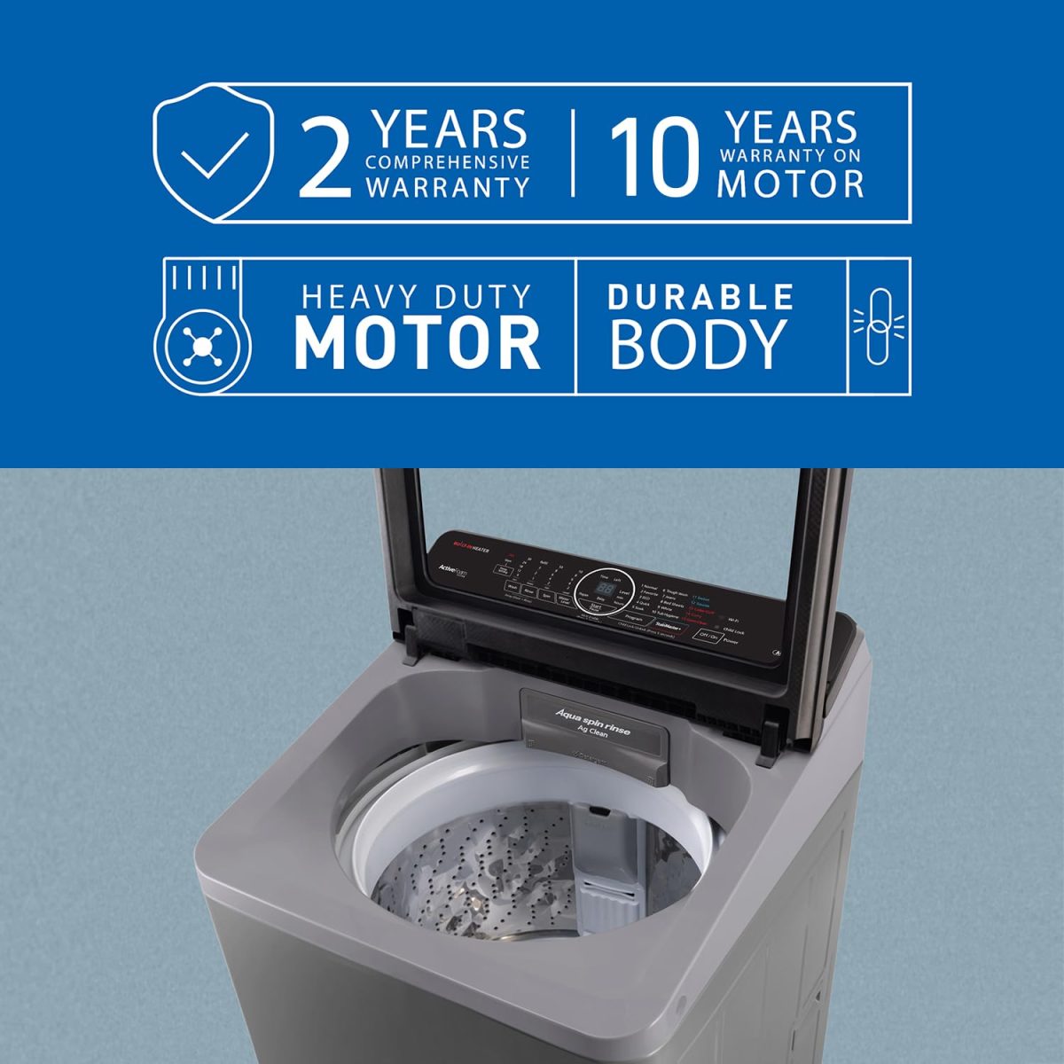 Panasonic 8 Kg Wifi Built-In Heater Fully-Automatic Top Loading Smart Washing Machine (NA-F80V10LRB, Silver, Compatible with Alexa) - Image 5