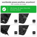 Destinio Universal Travel Adapter- 6-in-1 Fast (35W) Charging with PD/QC 3.0, 2 Type C & 3 USB Ports Universal Charger, International Travel Adapter, All in One Plug, Socket Adaptor - Image 3