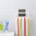 Zollyss Magic Sticker Series Self-Adhesive Plastic Towel Holder Hanger (White) - (Pack of 1) - Image 3
