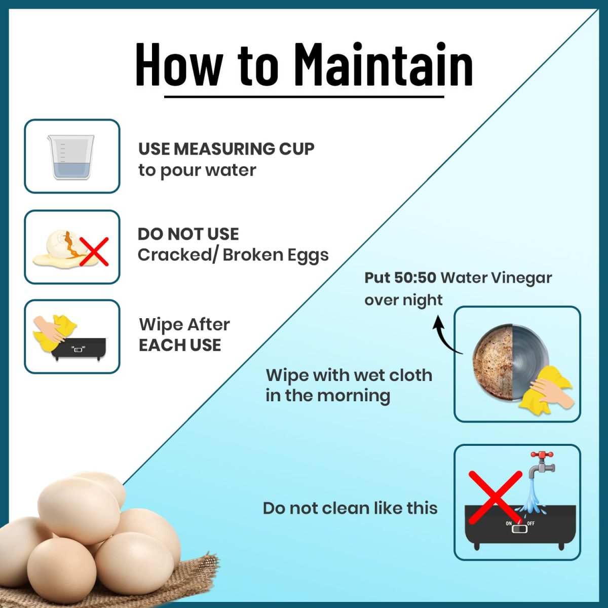 truTRTL Smart Instant Egg Boiler Machine 350 Watts | Boil upto 7 Eggs (Hard, Medium, Soft) | Automatic, Overheat Protection | Black| Plastic| 414 ml - Image 6
