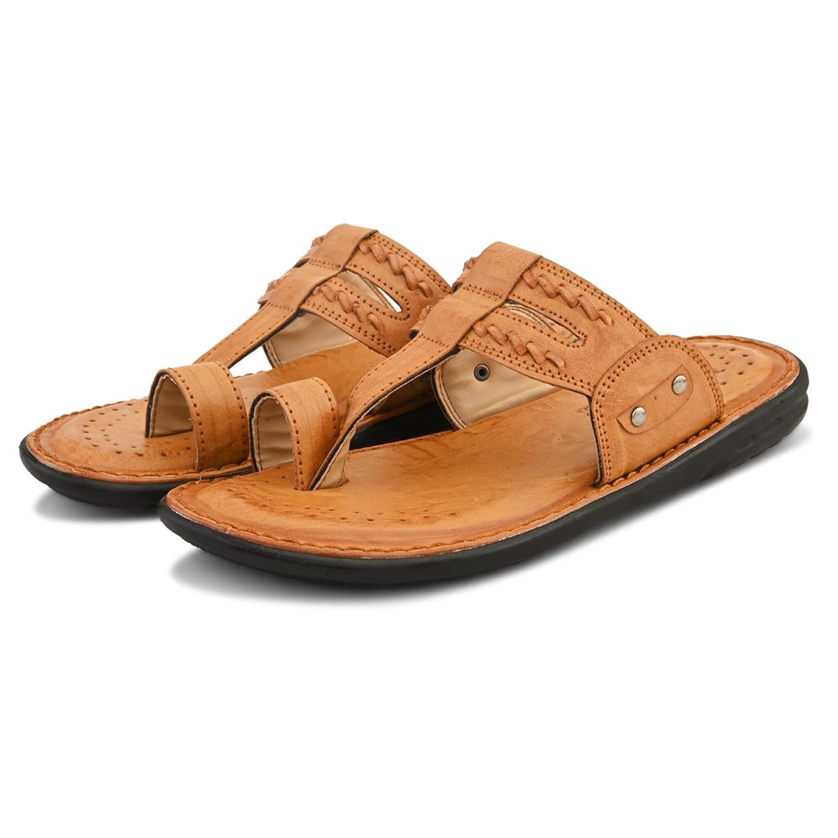 Centrino Men's Slippers | Kolhapuri Style Chappals with Soft Cushioned Footbed | Comfortable & Durable | Traditional Yet Stylish Footwear for Men (9552) - Image 4