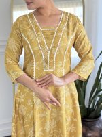 Naixa Women's Rayon Printed A-Line Kurta with Rayon Pant and Taby Printed Dupatta Sets (NX2-723) - Image 5