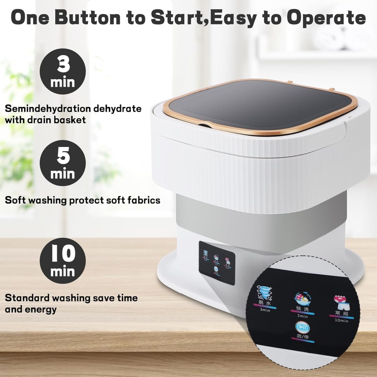 SeMi AuToMaTiC PoRtAbLe FoLdAbLe MiNi ToP LoAdInG WaShiNg MaChInE wItH SpInNeR & DrYeR fOr BaBy ClOtHeS, SeMi AuToMaTiC BuCkEt WaShEr wItH MoDeS fOr HoMe, TrAvEl & MuLtIpUrPoSe - Image 2