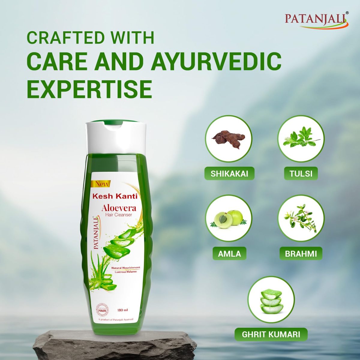 Patanjali Kesh Kanti Aloevera Hair Cleanser 180ML, Natural Nourishing Shampoo, Herbal Care for Healthy Hair, Scalp Cleansers for Men and Women, For All Types - Image 3