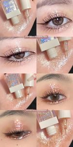 Gege Bear Dazzling Liquid Eyeshadow | Eye Makeup | Long-Lasting Formula | Buildable Coverage | 6 Shimmer Glitter Shades | Quick-Dry Application | Gen Z Beauty | Soft Pastel Packaging Design | Perfect for Teen Girls Makeup Lovers (05#Galaxy Diamond Flash, 4g) - Image 3