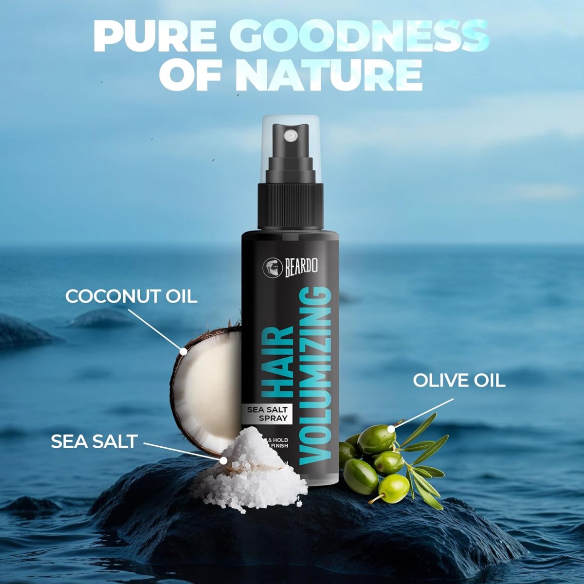 Beardo Hair Volumizing Sea Salt Spray 50ml | With Olive Oil & Coconut Oil | Hair Texture Spray & Matte Hold | Hair Volumizer Hair Setting Spray | Natural Hold Hair Spray for Men and Women - Image 7
