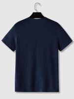 Jump cuts||Henley Tshirt for Men||Half Sleeve|| Waffle Regular Fit Tshirt for Men - Image 3