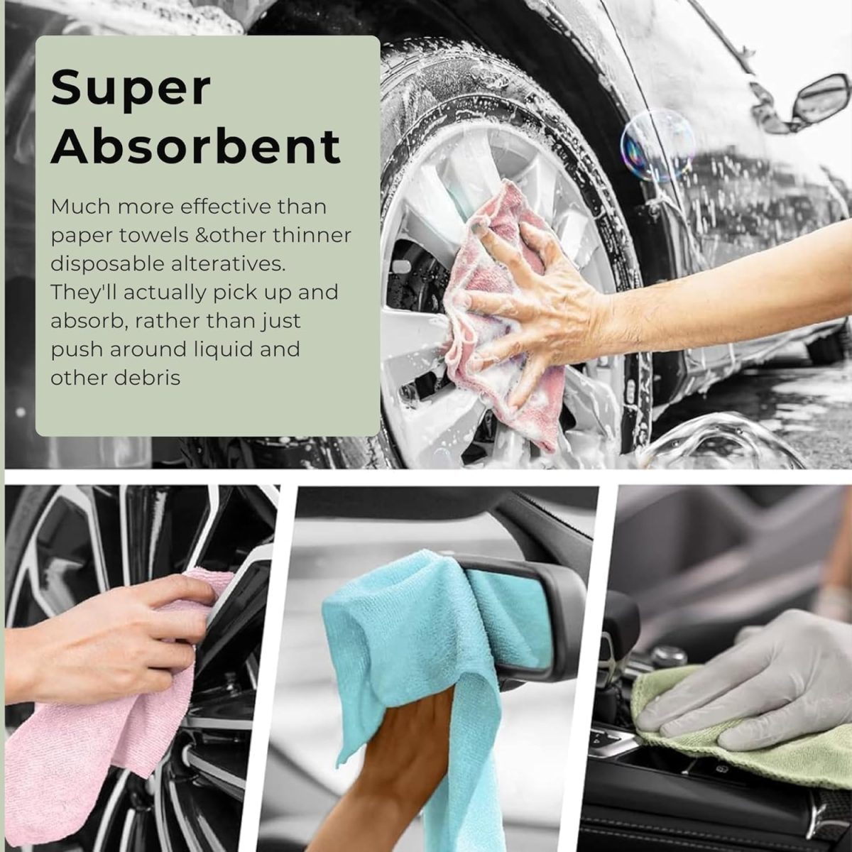 GERQSHO Microfiber Cleaning Cloth Roll 25x25CM – Reusable Tear-Away Towels Washable Super Absorbent Lint Free Cleaning Rags for Kitchen, Car, Garage and Home (Multicolor 1 Roll, 20 Pack) - Image 6