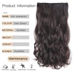 PRAVRAJYA Women's Full Head 18 Inch Hair Extension Wig - Synthetic Natural Wavy Brown Hair Pieces with 5 Clip Wig Cheap Fluffy & Not Tangled - (3# Brown) - Image 2
