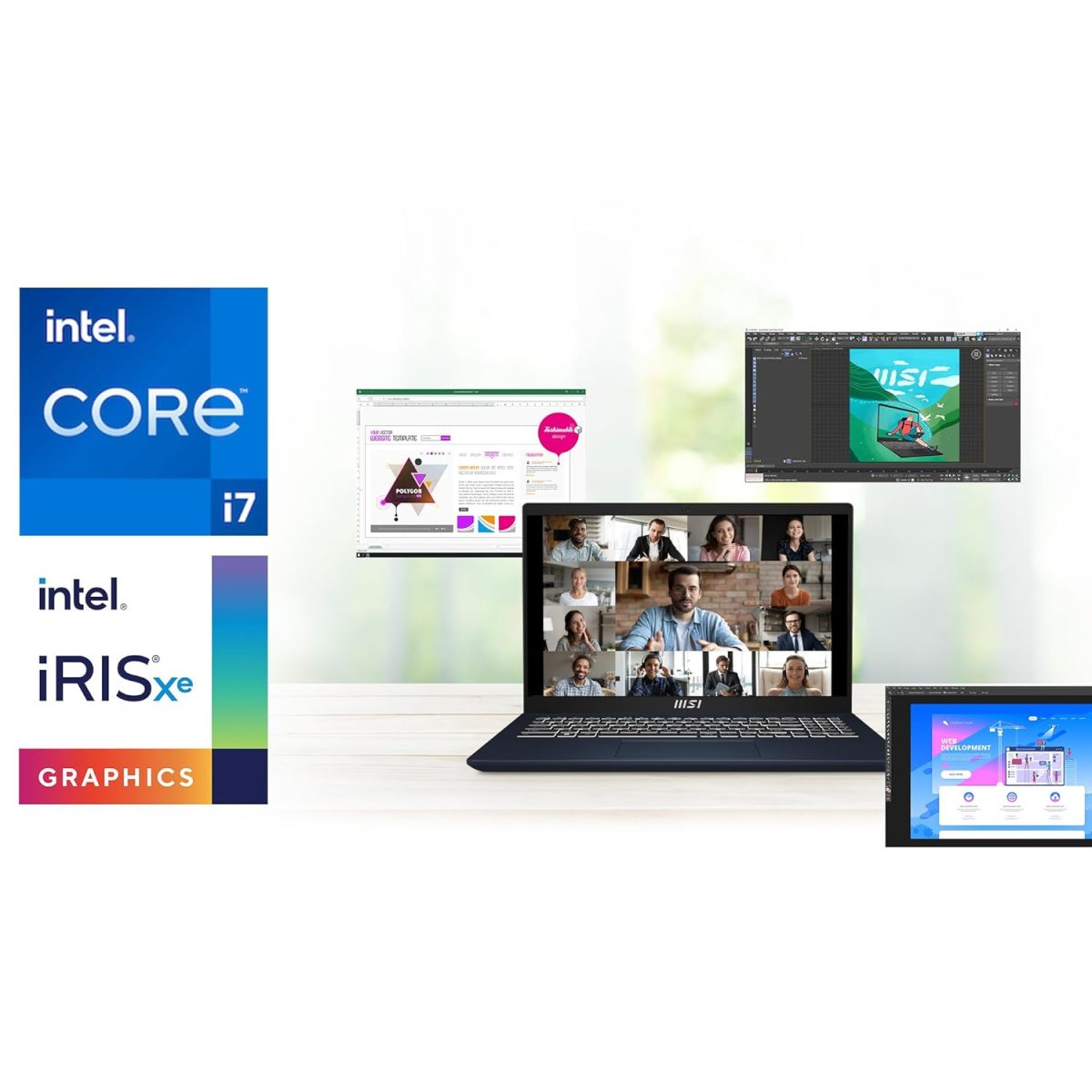 MSI Modern 15, Intel 13th Gen. i7-1355U, 40CM FHD 60Hz Laptop (8GB/512GB NVMe SSD/Windows 11 Home/Iris Xe Graphics/Star Blue/1.7Kg), B13M-290IN - Image 4