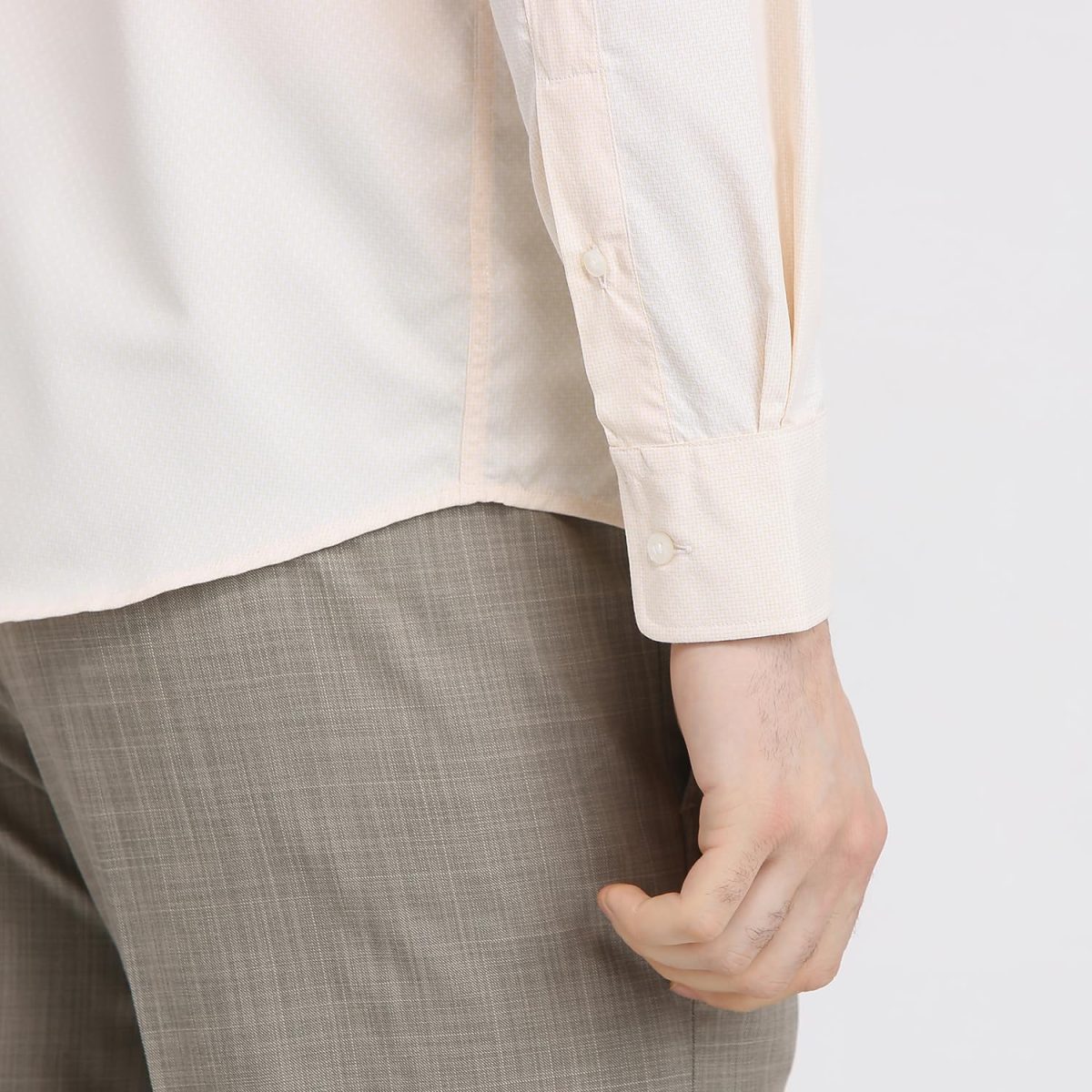 Park Avenue Men Slim Fit Structure Pattern Poly Cotton Blend Semi Cutaway Collar Full Sleeve Formal Shirt - Image 7