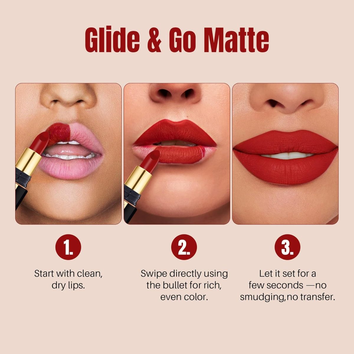 Colors Queen Luxury Matte Non Transfer Lipstick - 16 Coffee Commando, 4g | Highly Pigmented, Single Stroke Application, Ultra Matte Long Lasting | Smudge Proof & Waterproof Lipstick for Women - Image 6
