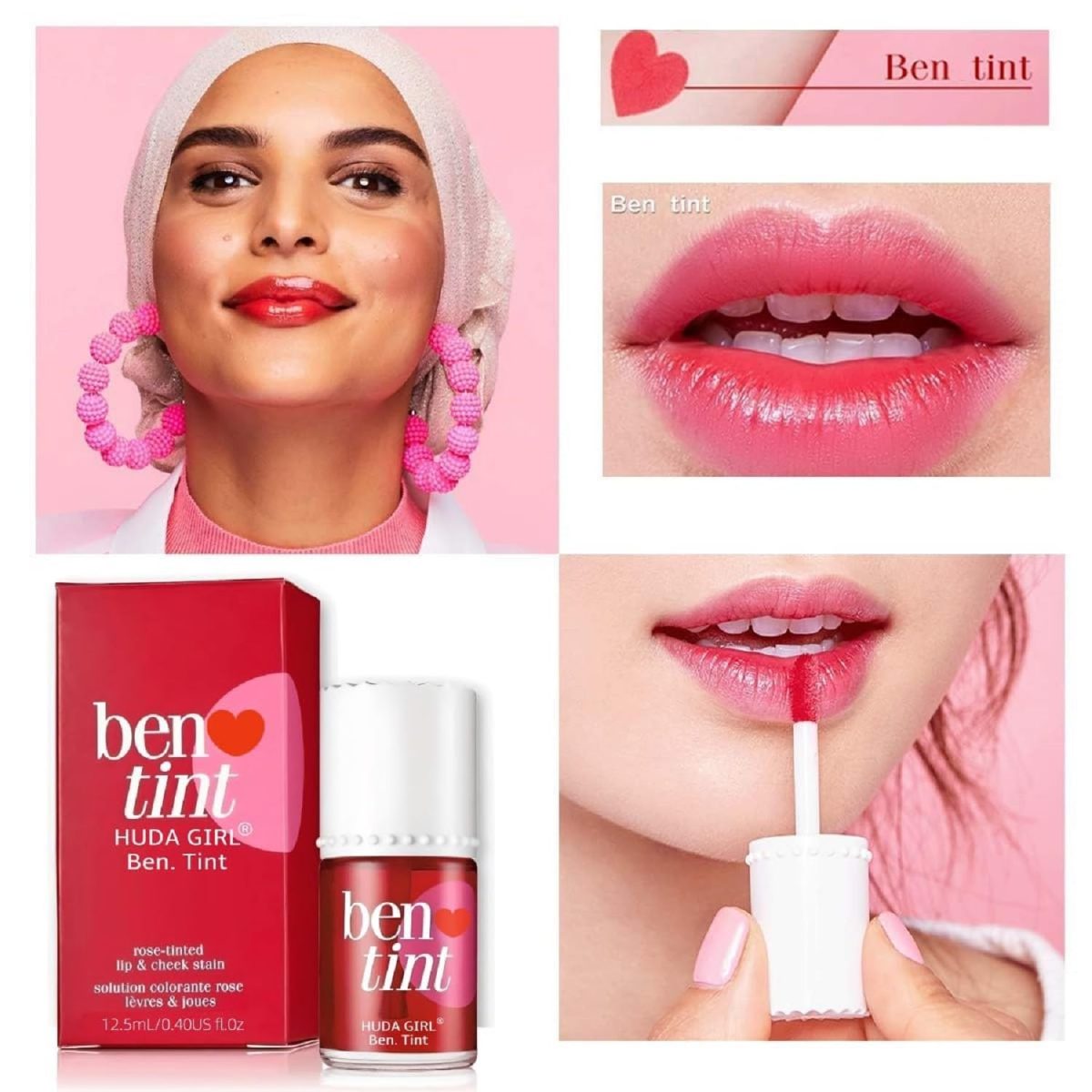 MR. HUDA Korean Style Liquid Glossy Lip And Cheek Tint With Watermelon, Strawberry, Rose Fragrance, Nourishing & Long-Lasting. Smudge & Waterproof Cheeks Blusher For Women (Dark Pink) - Image 7