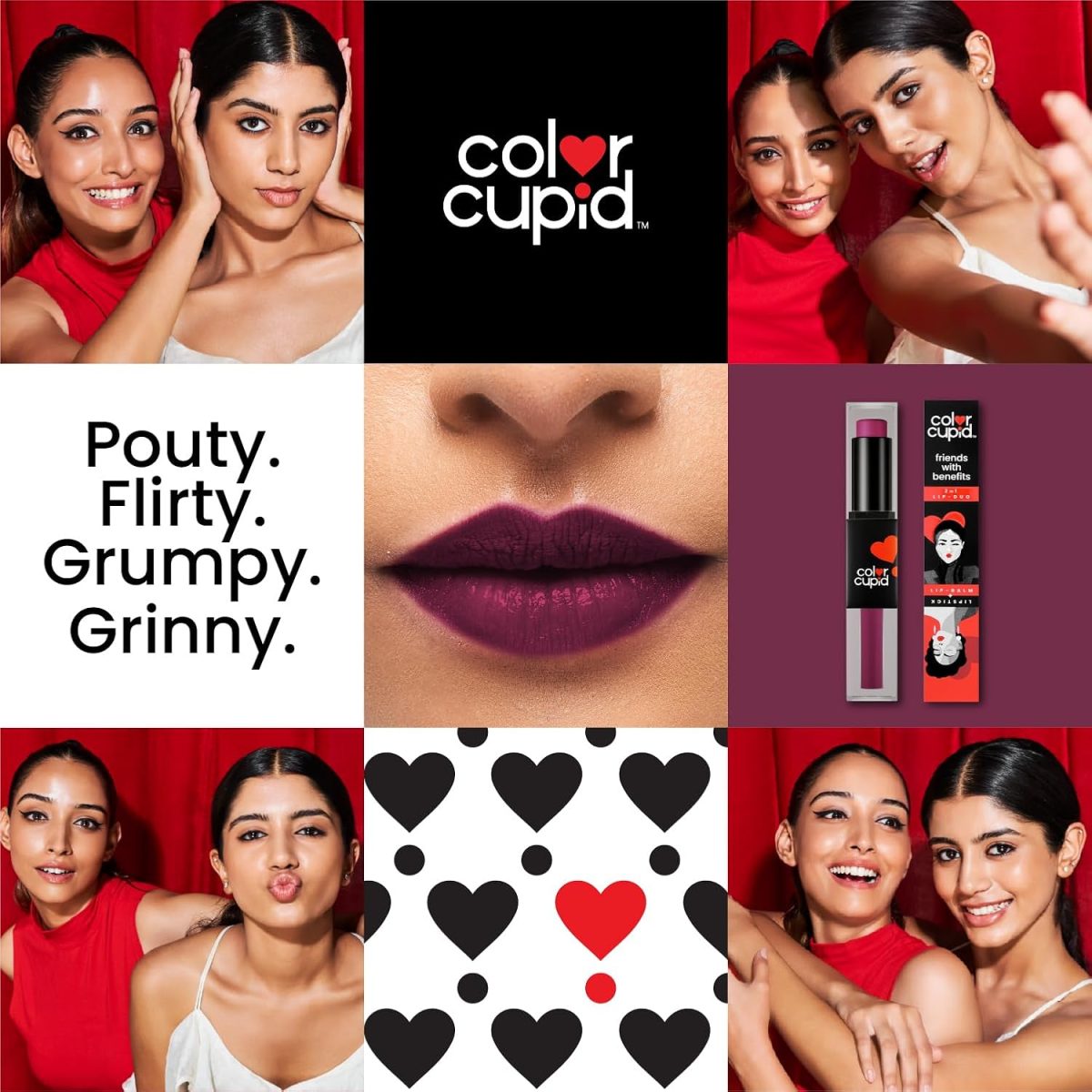 Color Cupid 2 in 1 Tinted Lip Balm + Liquid Lipstick | Intense color pay off & moisturization | Infused with Hyaluronic Acid & Jojoba Oil | Friends with Benefits | Wine & Dine - Image 6
