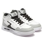 ASIAN Men's White Casual Sneaker Hi-Neck Shoes with Synthetic Upper Lightweight Comfortable Mid Top Sneaker Shoes for Men's & Boy's Boston-13