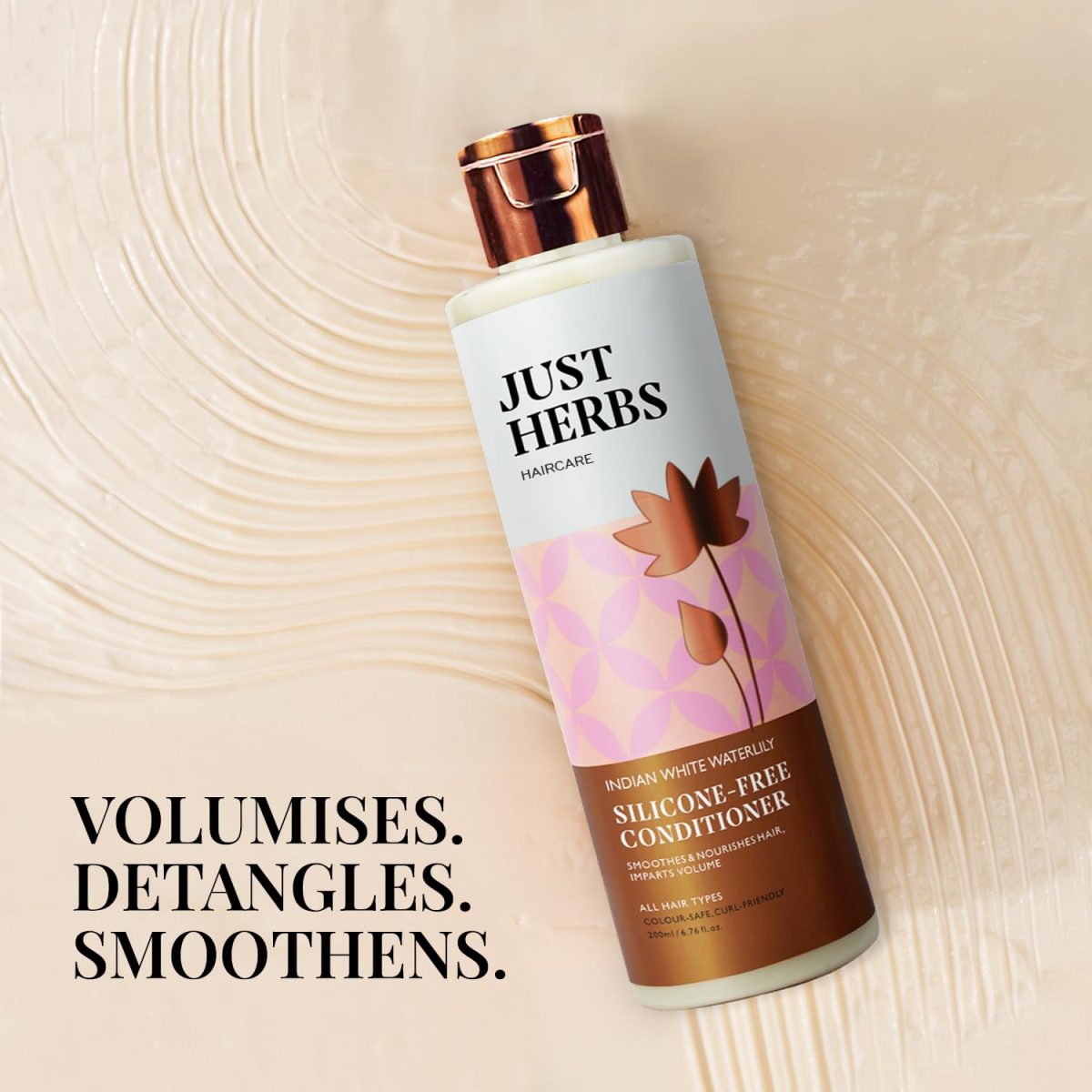 Just Herbs Ayurvedic Kumuda Indian White Water Lily Conditioner | Natural Conditioner For All Hair Types | Controls Frizz & Nourishes Hair | Sulphate & Paraben Free- 200 ml - Image 7