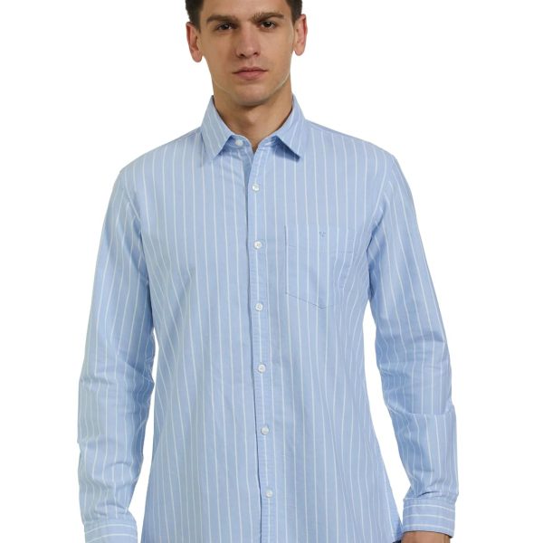 Van Heusen Men's Casual Oxford Stripes Shirts| Effortless Ironing | Superior Fit
