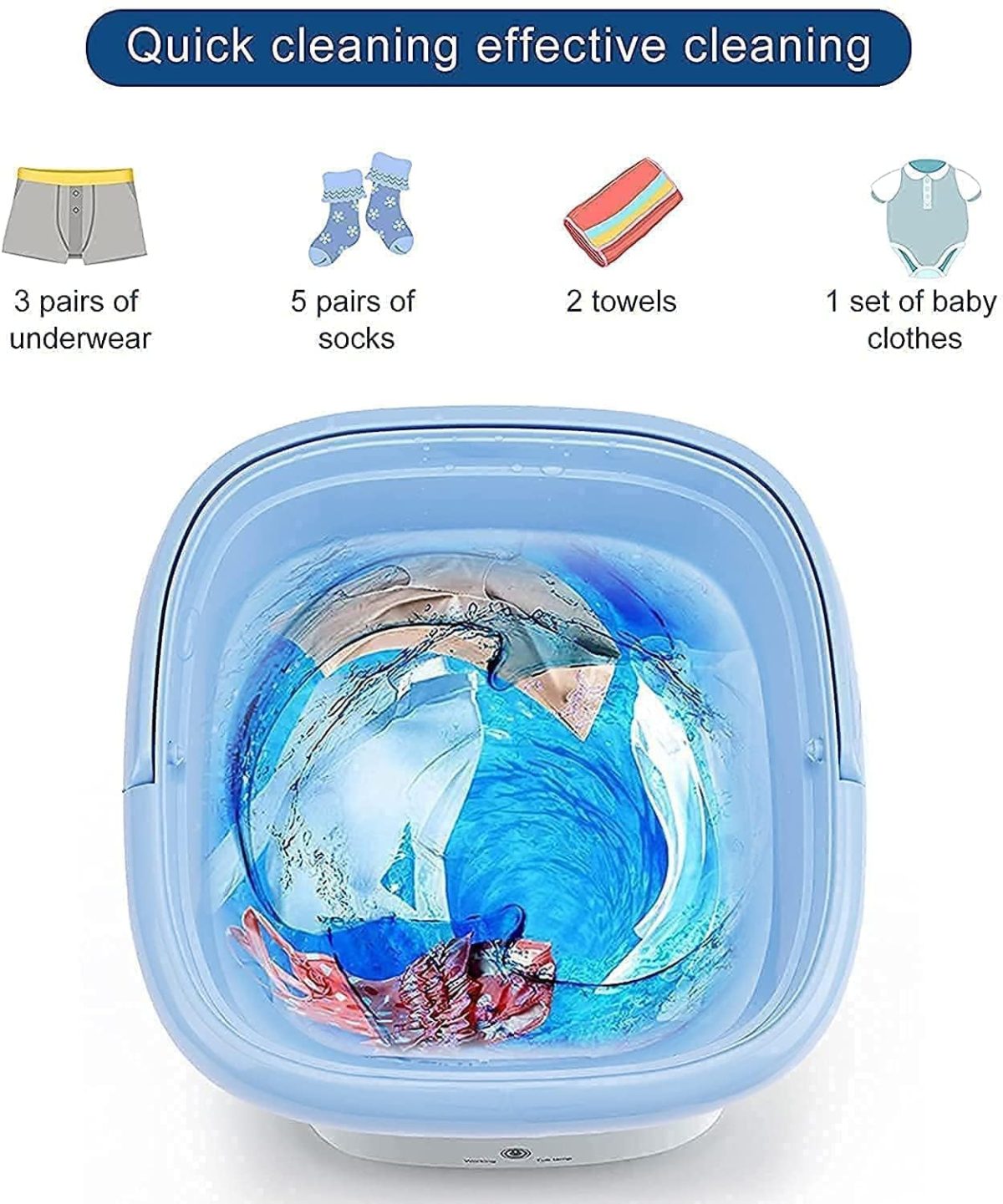 SeMi AuToMaTiC FoLdInG 9L SmAlL MiNi WaShInG MaChInE WiTh DrYeR DeEp CLeAnInG FoR UnDeRwEaR WaShINg MaChInE SeMi AuToMaTiC A15 - Image 5
