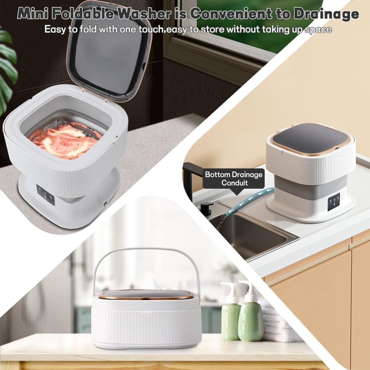 SeMi AuToMaTiC PoRtAbLe FoLdAbLe MiNi ToP LoAdInG WaShiNg MaChInE wItH SpInNeR & DrYeR fOr BaBy ClOtHeS, SeMi AuToMaTiC BuCkEt WaShEr wItH MoDeS fOr HoMe, TrAvEl & MuLtIpUrPoSe - Image 4