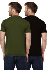 London Hills Men's Super Combed Cotton Rich Solid Round Neck Regular Fit Half Sleeve T-Shirt | Men's Solid Cotton T Shirt | Round Neck | Half Sleeve | Plain-Regular Fit - Image 2