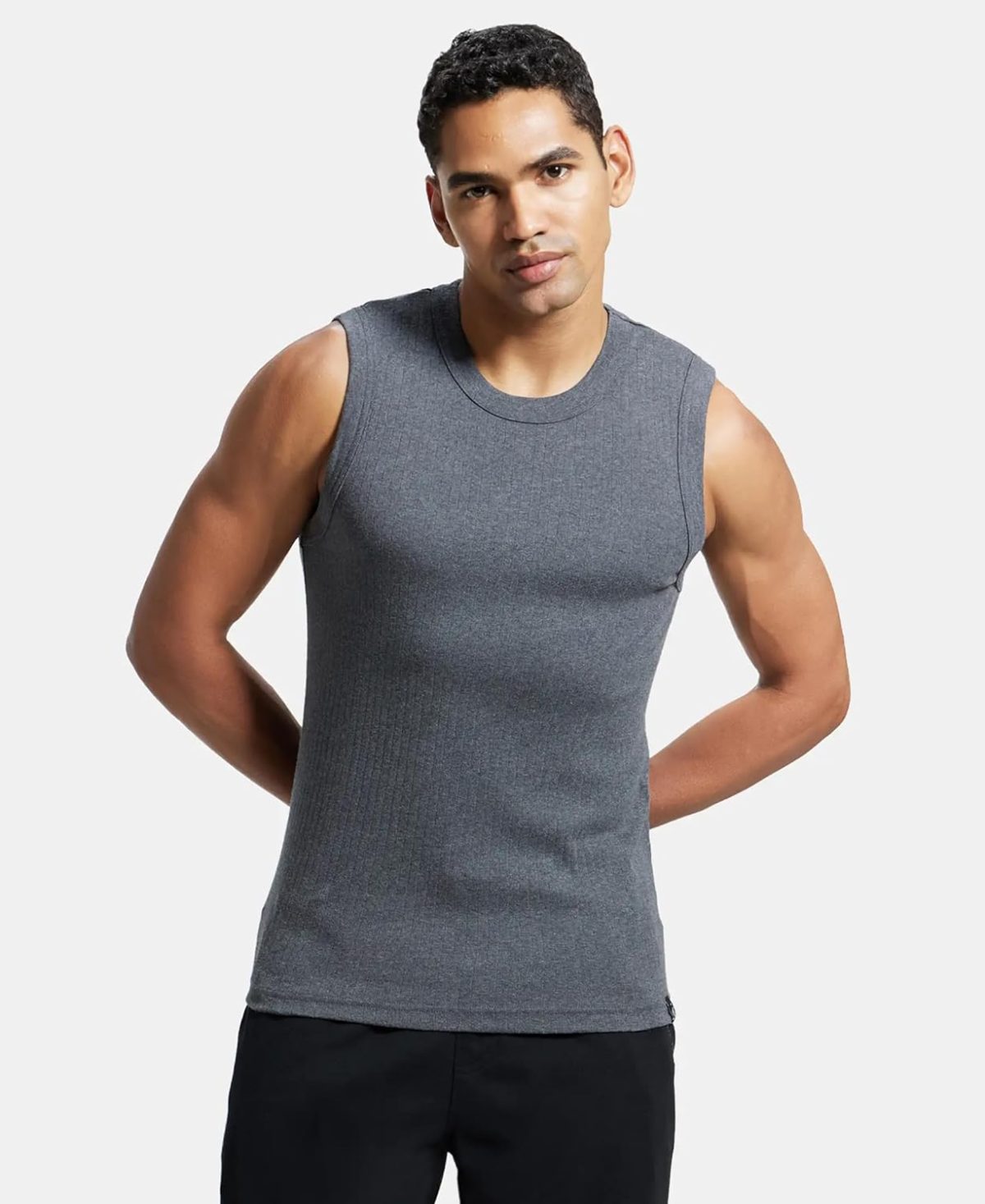 Jockey Men's Solid Regular Fit Vest - Image 3