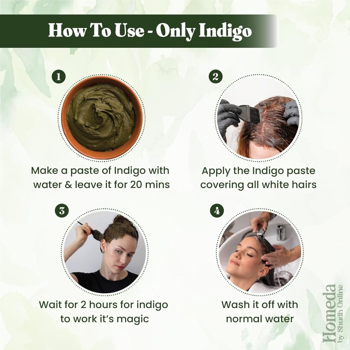 Shudh Online Indigo Powder Organic for Hair Black Colour (200 Grams), Natural Avuri Leaf Powder, Neela Amari, Neel Patti, Neela, Neelamari, Neelayamari, Indico. for face - Image 5