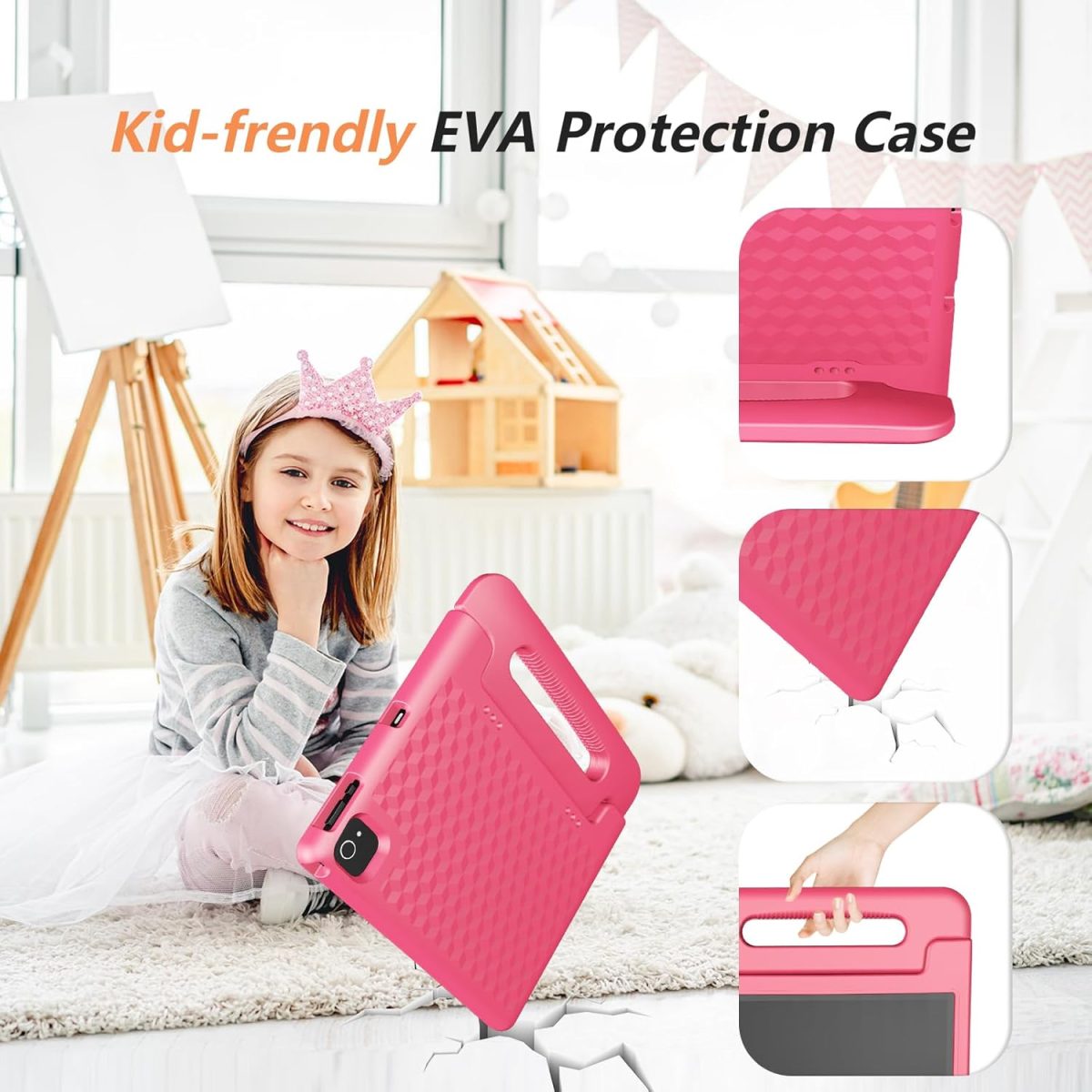 VCFNXLS 10.1" 8GB + 64GB Kids Tablet Android 14 8 Core CPU Educational Apps Parental Controls Wifi 1280x800 HD Screen Cameras Shockproof Battery - Image 6