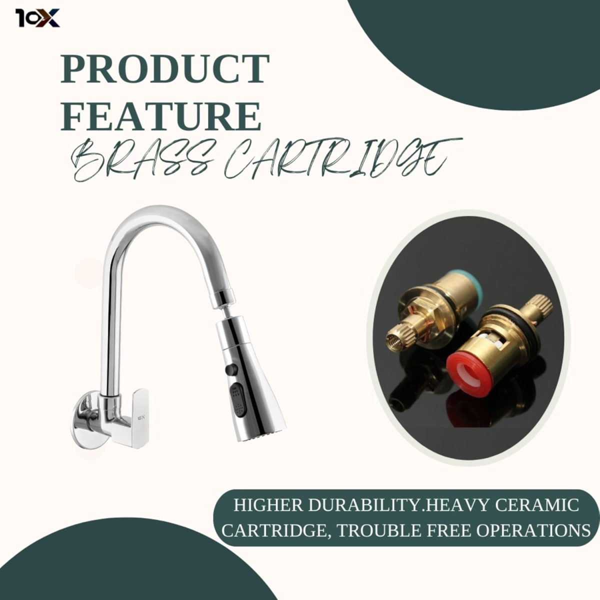 10X Rotatable Brass Kitchen Sink Tap ST-41023 Rotatable Neck Triple Flow 3 Function Shower Flow/Foam Flow/Anit Splash Wall Mount…Wall Mount Chrome Plate - Image 6