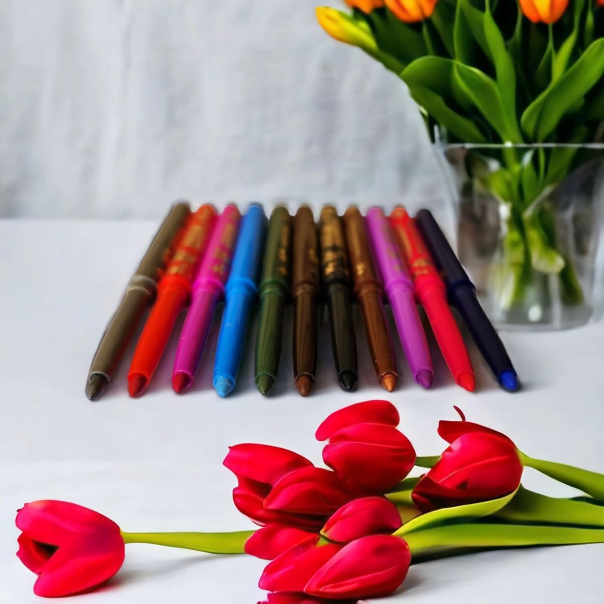 TopFinder® 12pc Set Colored Eyeliners Polyester | Matte 12 hours stay| Waterproof| Eye Liner Best Matte Glossy Beauty Lip Eyeliner Sketch Pen Colour Pencil Long Lasting Women Girls - Image 3