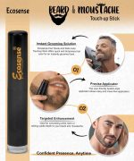 ECOSENSE Beard & Moustache Touchup Stick: Instant Temporary Beard Perfection | Black Color Pencil For Men, Beard Pen, Beard Dye for Long Lasting Coverage, Mustache 3 gm - Image 5