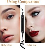Ghelonadi 2 In 1 Eyeliner Pen Waterproof With Makeup Star Shape Stamp Double Heads For Body Face Painting Long Lasting Liquid Matte Eye Pen Makeup Tool Kit (Pack Of 1Pc), Black - Image 4