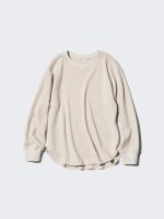 Alan Jones Clothing Women's 100%Cotton Relaxed Fit Waffle Crew Neck Long Sleeve T-Shirt - Image 8