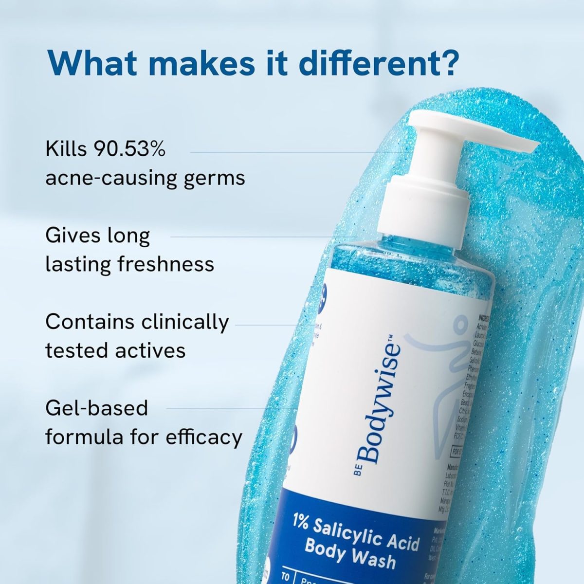Be Bodywise 1% Salicylic Acid Body Wash With Free Loofah | Gently Exfoliates to Prevent Body Acne & Cleanse Skin | Paraben and SLS free | 250ml - Image 7
