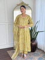 Naixa Women's Rayon Printed A-Line Kurta with Rayon Pant and Taby Printed Dupatta Sets (NX2-723) - Image 7
