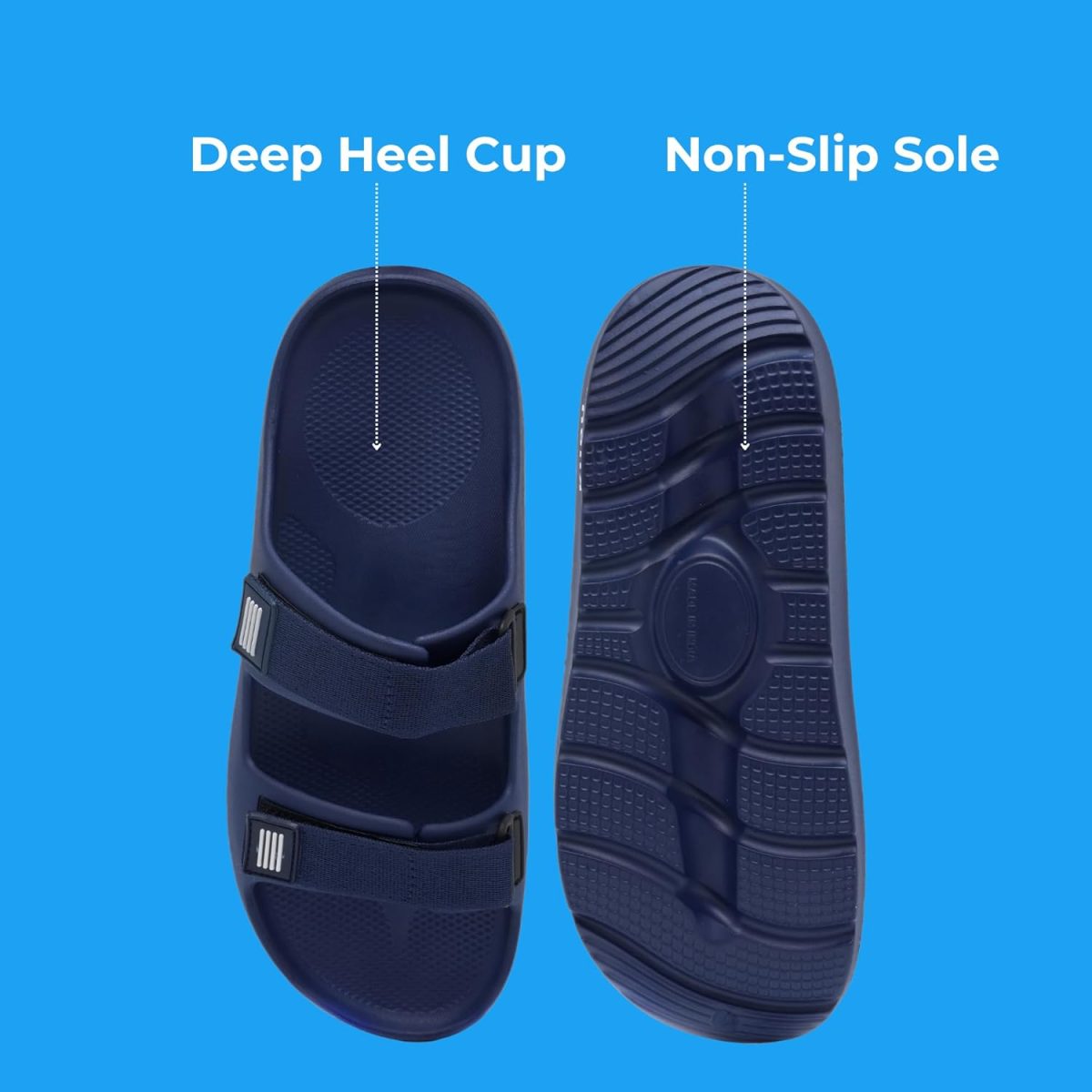 Kubu Slides/Slippers for Men | Adjustable Strap, Relaxing Arch Support, Cushioned Footbed, Light Weight & Non-Slip, Water Resistance, Flexible EVA Flip Flops - Image 3