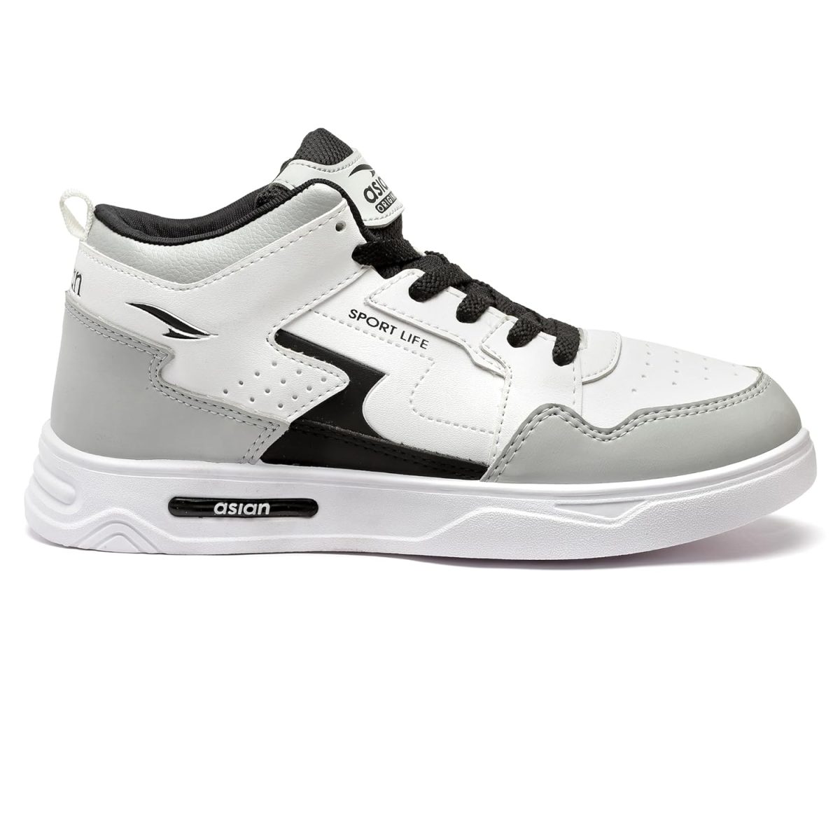 ASIAN Men's White Casual Sneaker Hi-Neck Shoes with Synthetic Upper Lightweight Comfortable Mid Top Sneaker Shoes for Men's & Boy's Boston-13 - Image 6