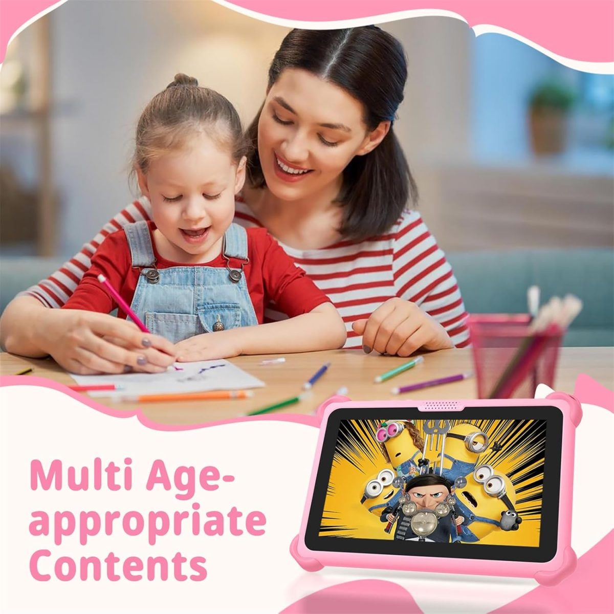 okulaku 7" Kids Tablet Pink - Image 4