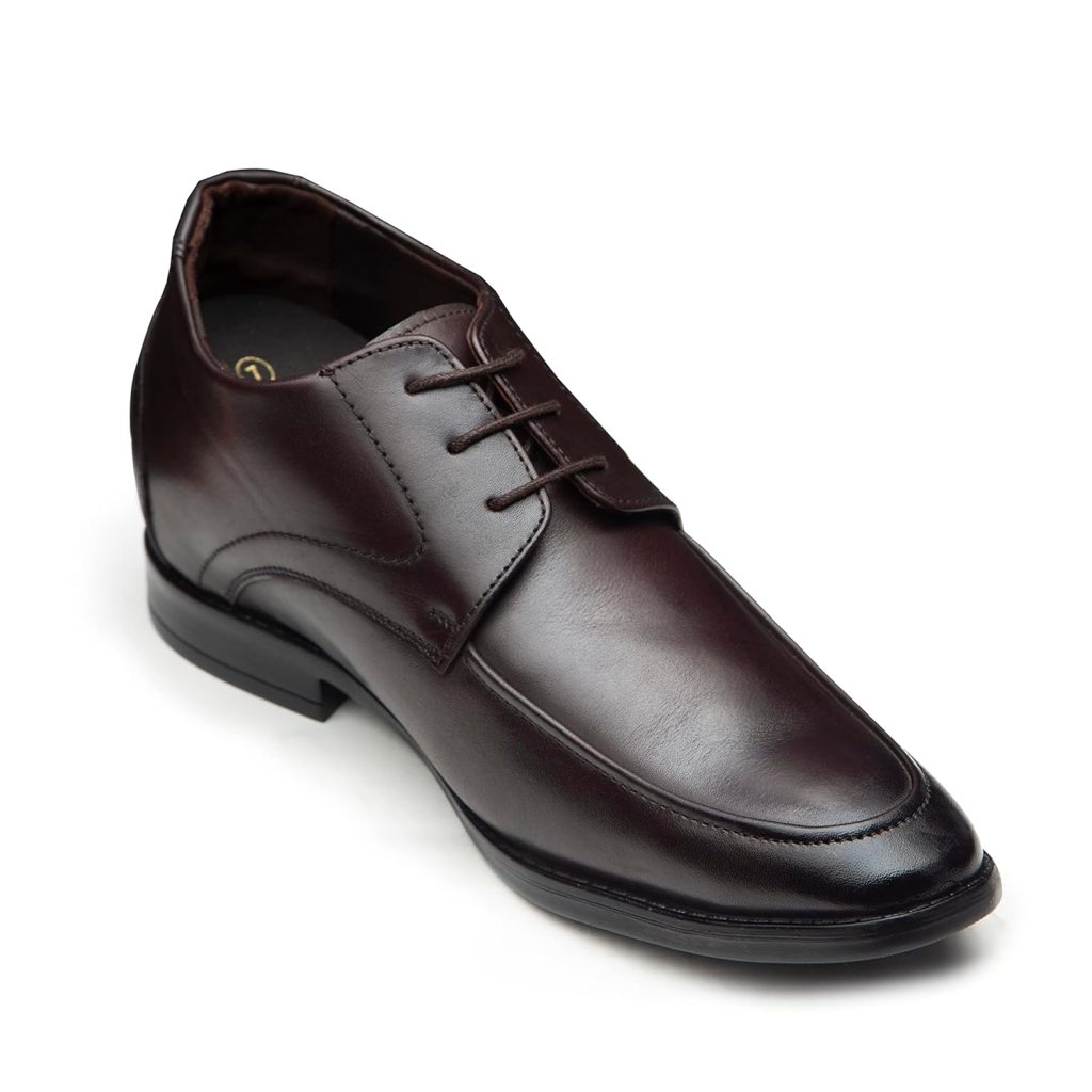 Celby Brown Formal Premium Leather Shoes with a Hidden Heel of 7.5 CM Discreet shap Dress Elevator Shoes