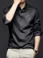 IndoPrimo Men's Satin Shirt with Spread Collar Neck Line Solid Pattern Full Sleeves Regular Fit Western Style and Standard Length - Image 4