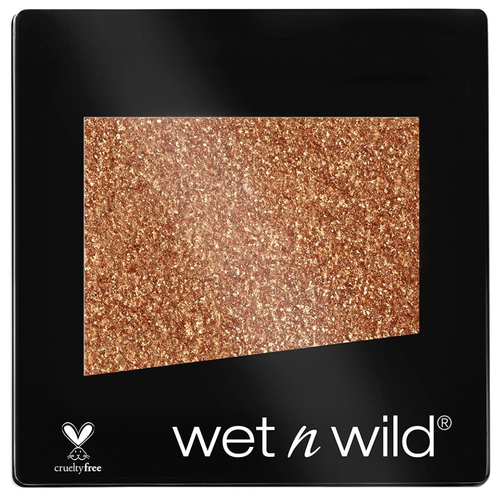 Wet n Wild, Color Icon Glitter Single Eyeshadow, Shiny Single Eyeshadow with Hydrating Formula and Silky Texture, Professional Glitter for Makeup, Brass Shimmery Finish