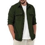 COMBRAIDED Corduroy Men's Full Sleeve Casual Striped Shirt - Comfort Fit, Ideal Stylish and Versatile Clothing