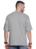 LEOTUDE Half Sleeve Oversized Tshirt for Men, Round Neck Cottonblend Drop Shoulder Solid T-Shirt (Color Multicolor) - Image 3
